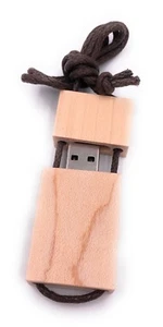 Holz Kette USB Stick 8GB 16GB 32GB USB 2.0 - Picture 1 of 2