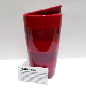 Starbucks Christmas Holiday 2021 Rare Red Ceramic Double Wall Insulated Tumbler - Picture 1 of 9