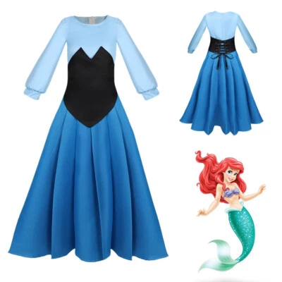 The Little Mermaid Cosplay Costume Ariel Princess Dress Girls Halloween Costumes - Immagine 1 di 4