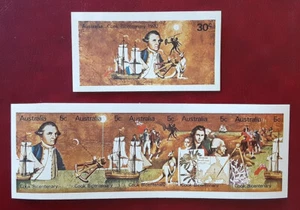 AUSTRALIA 1970 MNH Cook Imperforate from Sheet Mi BL1 Scott 482a Superb 1465-1 - Picture 1 of 3