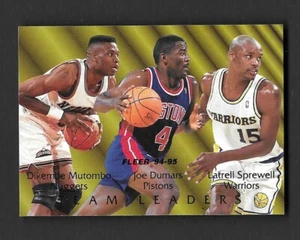 1994-95 Fleer Team Leaders #3 Mutombo / Joe Dumars / Sprewell Detroit HOF - Picture 1 of 1