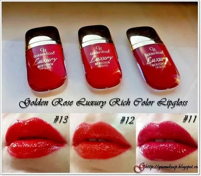 GOLDEN ROSE Lujo Rich Color Brillo Labios No Pegamento! 11 Rojo Charnel 9ML - Imagen 1 de 2