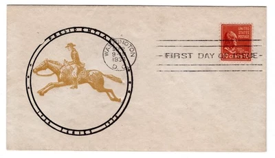 #815 Presidential Series 10c John Tyler 1938 FDC - Planty #15 Raley - Image 1 of 2