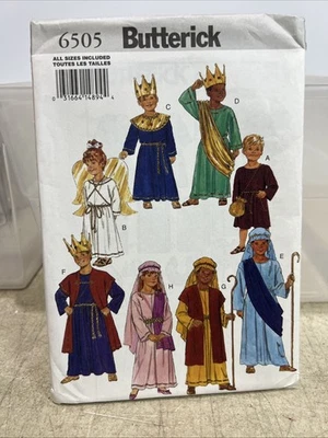 Butterick Shepherd King Angel Peasant Boys Girls Costume Pattern 6505 - Image 1 of 2