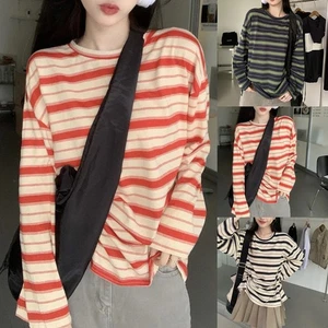 Casual Outings Korean Style T Shirt Long Sleeve Top Casual Wear Retro Design - Picture 1 of 52