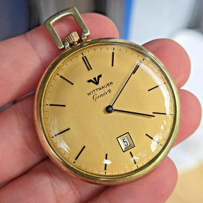 复古 Wittnauer Geneve 怀表 C11K/1 17 珠宝 日期 瑞士 20 世纪 60 年代 — 第 1/4 张图片