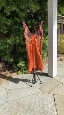 PHILOSOPHY Di Alberta Ferretti Silk Chiffon Mini party Dress designer Orange Y2K - Image 1 of 4