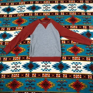 Old Navy Raglan Pullover Top Pocket Front Gray Red 5T - Picture 1 of 4