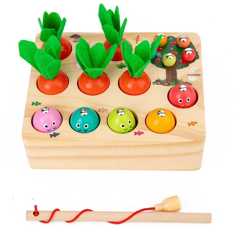 Set Trigame in Legno per Bambini con Pesca e Cattura Insetti Educativo - Immagine 1 di 1
