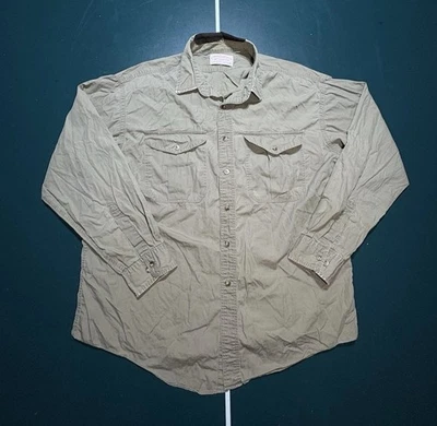 Vintage Filson Button Up Long Sleeve Shirt Large Men’s XL Tan Safari Mare In USA - Image 1 of 4