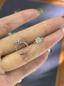 Platinum Gold Lab-Created Synthetic Diamond Earrings Women's Ear Buckle ! - Picture 1 of 1