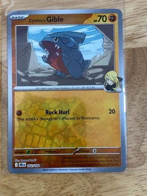 Cynthia's Gible 102/182 Sv10: Destined Rivals Reverse Holo - Pokemon TCG 2025 - Image 1 of 3