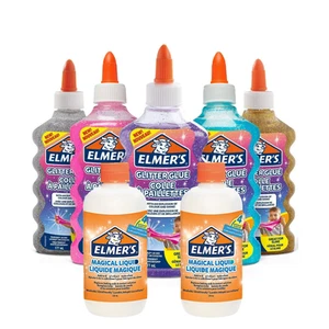 Elmers slime glitter glue starter kit set gold silver pink purple blue colours - Picture 1 of 1