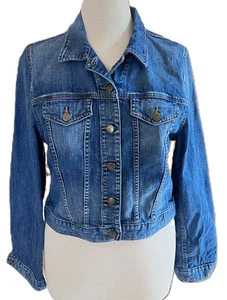 Chaqueta vaquera Karen Kane para mujer talla M azul manga larga clásica - Imagen 1 de 7