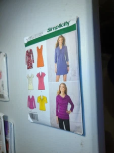Simplicity Pattern 1716 Womans Mini-dress Tunic Top For Stretch Knits Sizes 4-12 - Picture 1 of 1