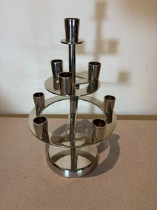 Vintage Kiste & Fass Kandelaber Nickel Kerzenhalter hält 9 Kerzen 12" - Bild 1 von 11