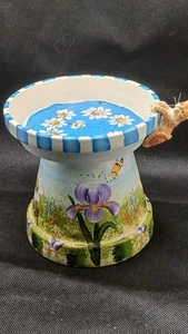 Fioriera vaso fioriera gatto in terracotta dipinto a mano con fiori 8 pollici stravagante - Foto 1 di 4