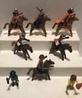 1974 Geobra Playmobil Lot Of 6 Horses 8 Figures With Accessories
