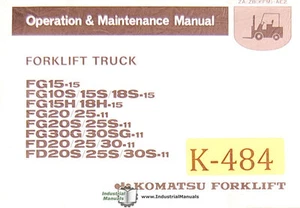 Carretilla elevadora Komatsu serie FG15, FG y FD, manual de operaciones y mantenimiento 1992 - Imagen 1 de 4
