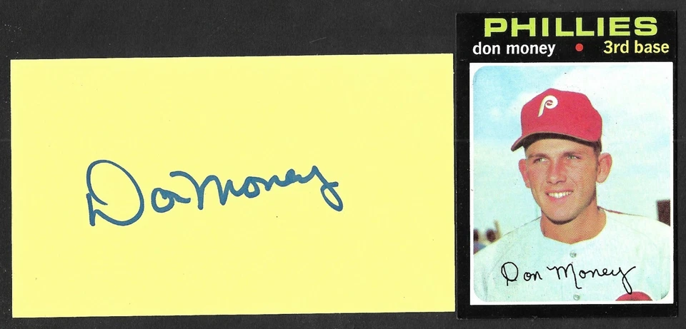 Don Money ( Debut 1968 ) PHI MILW  JAPAN  SIGNED AUTOGRAPH AUTO 3x5 INDEX COA Foto 1 de 1