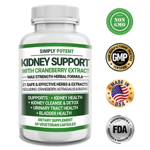 Simply Potent Kidney Support-Kidney Cleanse Detox & Repair,Support Urinary Tract - Picture 1 of 12