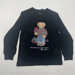 NWT Polo Ralph Lauren Navy Boy Bear French Terry Sweatshirt 5 RN 41381 - Picture 1 of 12