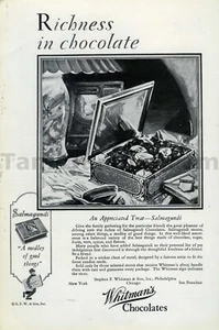 1929 Whitman's Chocolate Sampler Candy PRINT AD fast 100 Jahre alt (3317) - Bild 1 von 1