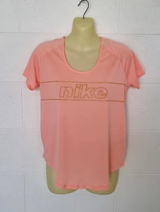 NIKE DRI-FIT Size S (10) NWOT, peach cap sleeve active sports top, front logo - Picture 1 of 7