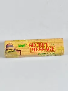 De colección 1981 Hoja MENSAJE SECRETO Bubble Gum Pack contenedor de dulces CIA - Imagen 1 de 10