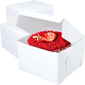 12"X12"X6" White Cake Box, Premium Bakery Boxes, One Piece, Perfect for Packagin - Picture 1 of 12