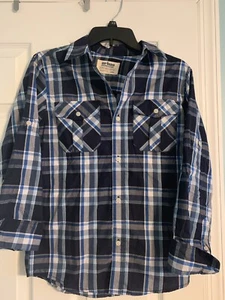 Urban Pipeline blau kariert Buttondown/Flanell Teen Boy Größe L - Bild 1 von 2