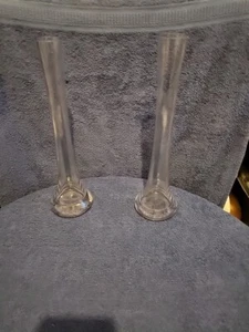 vitage pair of Clear Glass Lily Vase 30cms - Picture 1 of 16