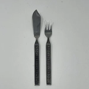 Stylecraft SYF10 Stainless Steel Butter Knife Fish Fork Square Tip Scroll Japan - Picture 1 of 10
