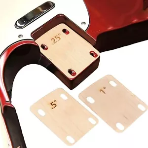 3 Pcs Classic Guitar Neck Shims 0.25/0.5/1 Degree Maple Plate Electric Guitar - Picture 1 of 17
