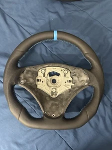 BMW E9X E90 E92 E93 E82 E88 M3 NAPPA PERFORATED BLUE STITCH NON PADDLE WHEEL - Picture 1 of 2