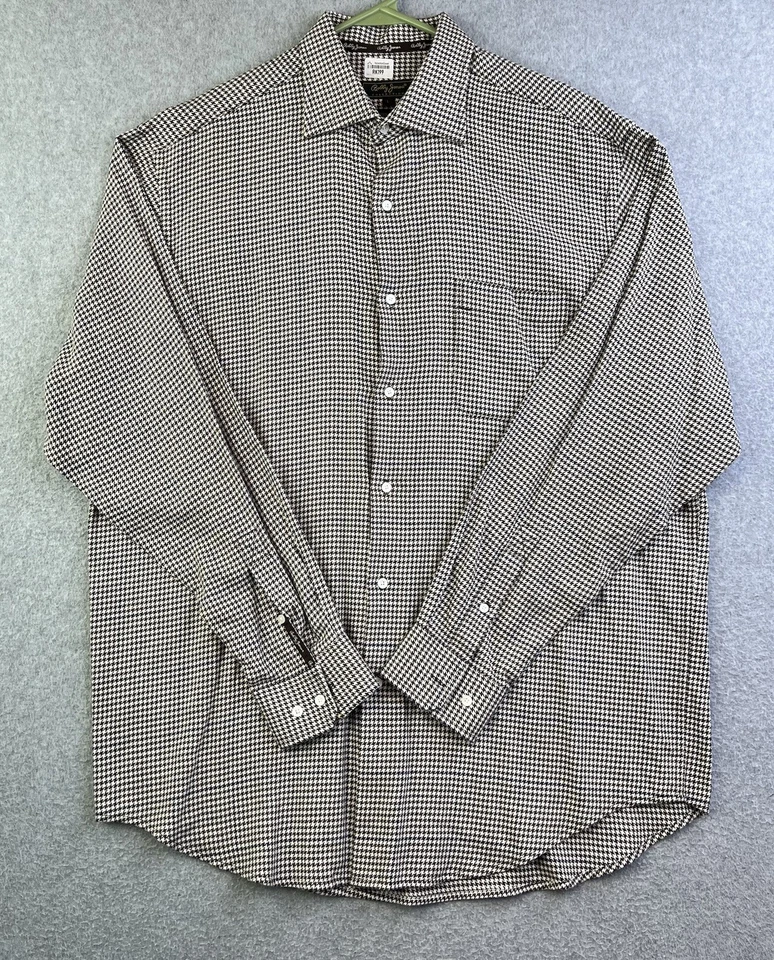 Bobby Jones Collection Dress Shirt Mens Large Houndstooth Long Sleeve Button Up - Image 1 of 4