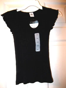 NWT JR. GIRLS BLACK RIBBED  ELLEMONNO TOP    SIZE S  3/5 - Picture 1 of 1