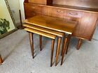 Mid Century Wooden Nest of Three Tables Vintage Wood Side End Old 1970s Retro