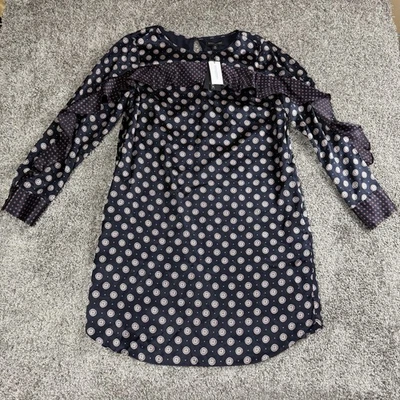 Vestido para mujer Banana Republic 10 bolsillos azul seda estampado foulard dinero antiguo preppy Foto 1 de 4