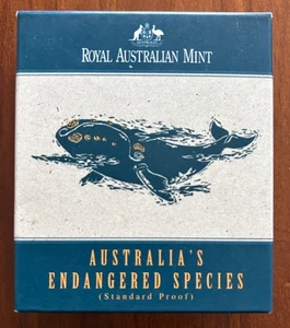 AUSTRALIAN: 1996 $10 ENDANGERED SPECIES SOUTHERN RIGHT WHALE SILVER COIN #BB11 - Picture 1 of 8