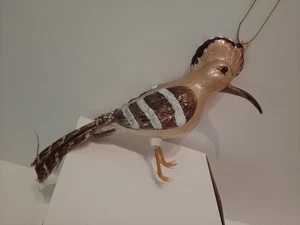 Roadrunner Vogel Glas Ornament handbemalt mit gefiedertem Schwanz 3,5" hoch - Bild 1 von 4