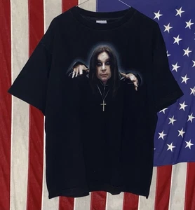 Vintage Ozzy Osbourne 2002 T-Shirt Mens Large Black Two Side Print - Picture 1 of 3