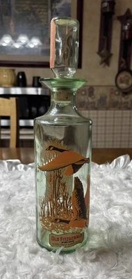 Vintage Empty Old Fitzgerald Prime Wildlife Decanter - Flying Geese - Image 1 of 3