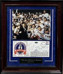 1994 Rangers Signed Suede Framed Envelope Photo SC Patch 10 Auto Leetch Steiner - Picture 1 of 12