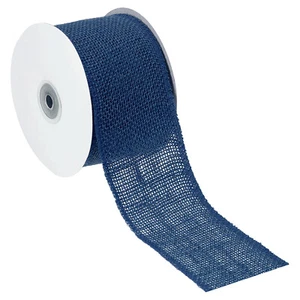 3" Wide 10 Yards Burlap Fabric Ribbon Jute Crafts Roll Wrapping Deep Blue - Picture 1 of 5