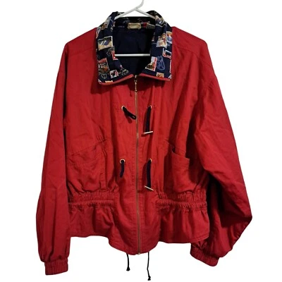 Line-Up For Sports Full Zip Vintage Red Peplum Style Jacket With Pockets Size M - Image 1 of 4
