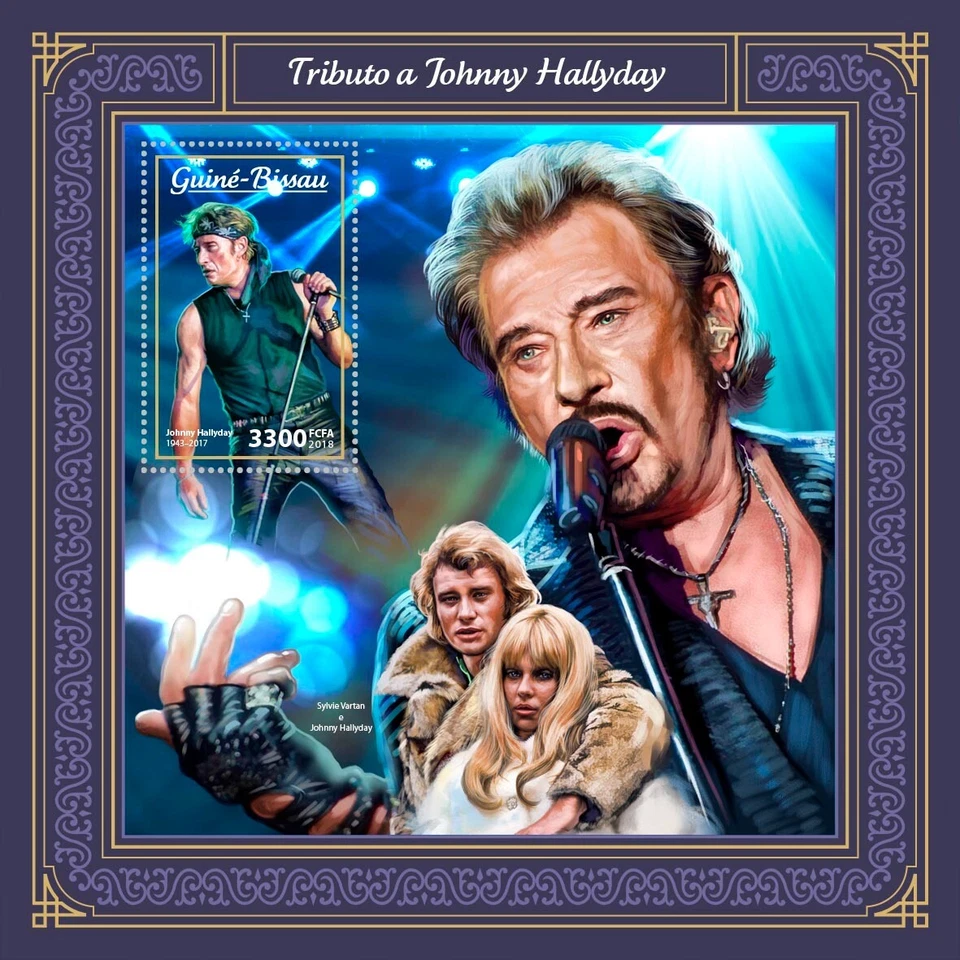 Estampillas Johnny Hallyday MNH 2018 Guinea-Bissau S/S Foto 1 de 1