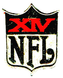 1980 NFL  SUPER BOWL XIV STEELERS/RAMS  MEDIA PRESS PIN #1925