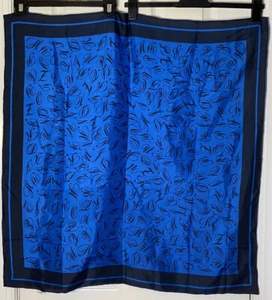 Hand-Rolled 100% Silk Scarf Alphabet Letters Teacher 32 Inch Square - Picture 1 of 6