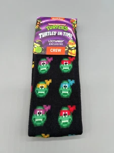 TMNT CREW SOCKS Loot Crate Teenage Mutant Ninja Turtles in Time NEW size 6-12 - Picture 1 of 5